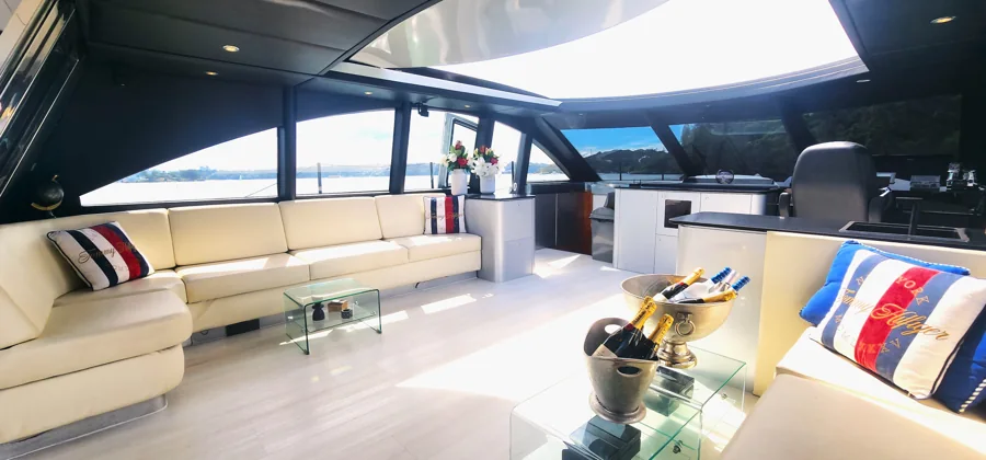 PROMETHEUS’s long cream lounges and broad windows