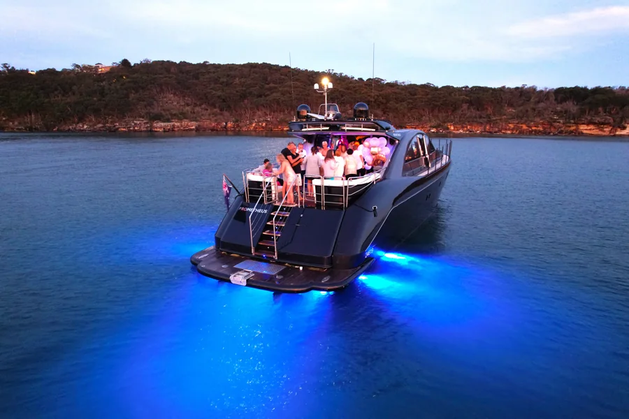 PROMETHEUS’s aft deck in the evening